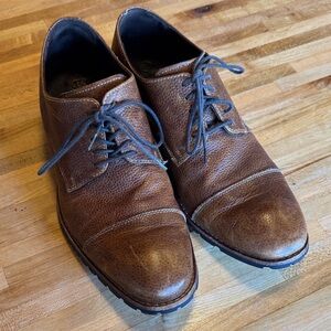 Cole Haan Brown Pebbled Leather Derby Shoes
